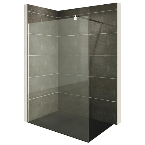 i-flair Duschabtrennung Walk In FIONA 140x200 cm Duschwand Dusche 10mm STARK aus DURCHSICHTIGEM NANO ESG Sicherheitsglas mit EDELSTAHL Wandprofil #740