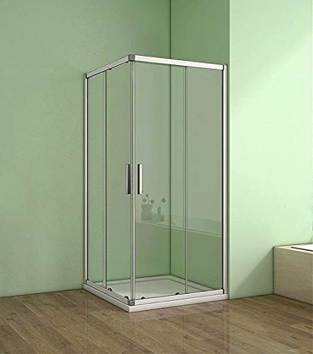 Acezanble Duschkabine 90x90cm Duschabtrennung Eckeinstieg Duschtür Dusche mit 5mm ESG Sicherheitsklarglas H185cm