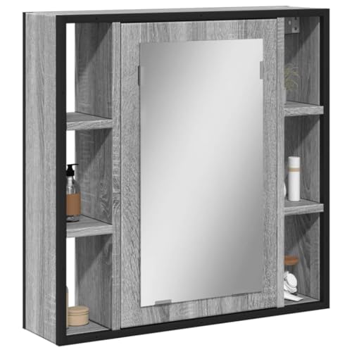 Möbelstück Badspiegel Schrank Grau Sonoma 60x16x60cm Holzwerkstoff