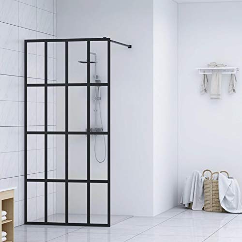 Iiaky Duschwand für Walk-in Dusche Klares Sicherheitsglas 140x195 cm Duschabtrennung Bodengleiche Dusche