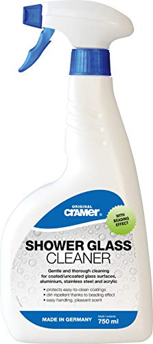 Cramer Duschglas-Reiniger 750 ml gegen Kalk und Schmutz - für Glasdusche, Duschkabine - besonders schonender Spezialreiniger für beschichtete & unbeschichtete Glasoberflächen