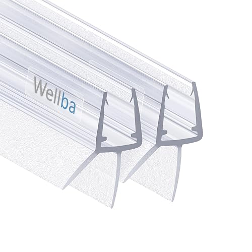 Wellba Premium Duschtür Dichtung (2x 70cm) für 6mm 7mm 8mm gerade Glastür Stärken | Wasserabweisende Duschdichtung oder Duschkabinen-Dichtung mit optimal angeordneten Gummilippen
