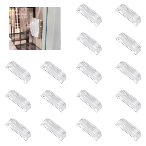 MOROBOR Mini-Acryl-Ziehknäufe, quadratisch, transparent, 2,8 cm, selbstklebend, kristallklar, glänzend, Knauf für Spiegel, Schrank, Box, Geschenkkoffer, Dekoration, 16 Stück