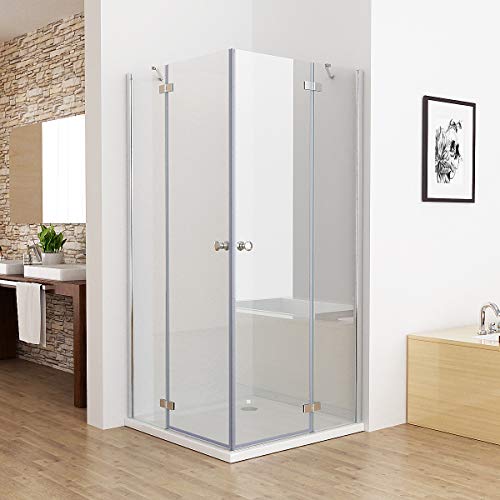 80 x 80 cm Duschkabine Eckeinstieg Duschwand Dusche Duschabtrennung ESG Glas