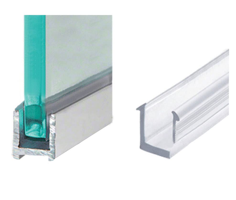 Aluminium U-Profil Dusche 100cm Edelstahl gebürstet I Wandanschlussprofil für 8mm Glas Duschabtrennung I Wandprofil Walk-In-Dusche I Duschprofil I Klemmprofil Wandhalterung