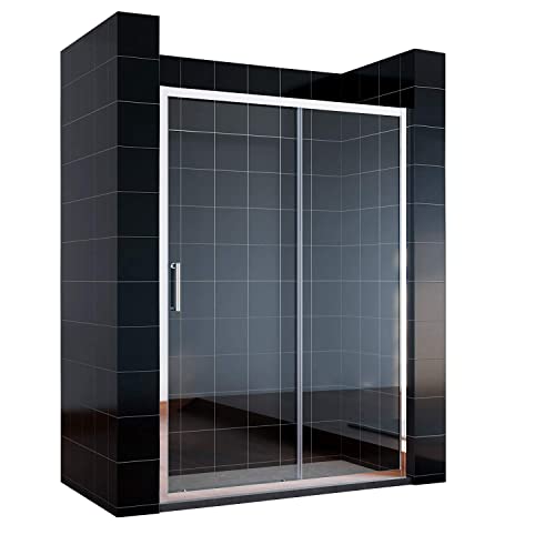 SONNI Schiebetür Dusche 170 cm Duschtüren Duschabtrennung Glasschiebetür Höhe 185 cm Klarglas Duschwand Duschkabine