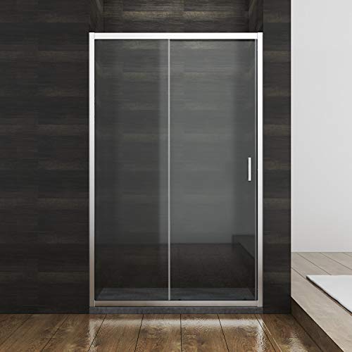 Duschkabine Duschschiebetür,Verschiedene Größen 100 cm 110 cm 120 cm, ESG Glastür Dusche Nischentür Einzelschiebetür,Glasschiebetür dusche 120x185 cm
