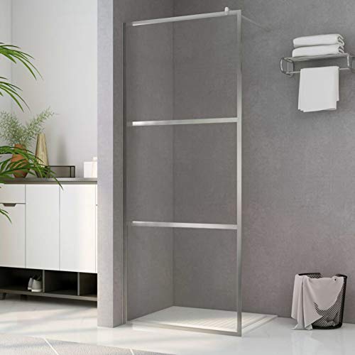 Sufrk Duschwand für Begehbare Dusche mit Klarem ESG-Glas 100x195 cm Duschwand Badewanne Walk In Dusche