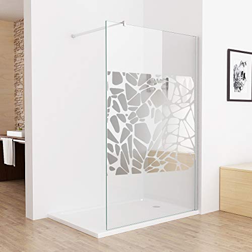 MIQU Duschabtrennung 120 x 195 cm Walk in Dusche Duschwand Duschtrennwand 8mm ESG NANO Glas mit schutzfolie CF12