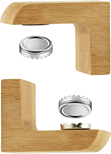 2 Stück VeoryFly Magnetischer Seifenhalter aus Holz für Duschwand, Magnet Seifenhalter Selbstentleerend, Duschaufbewahrung für Seifen & Bart Shampoo Bars - Holz Seifenschale Spender Bad Küche & Dusche