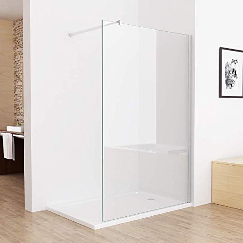 MIQU Walk in Dusche 120 x 200 cm Duschwand Duschtrennwand Duschabtrennung 10mm ESG NANO Glas CB12