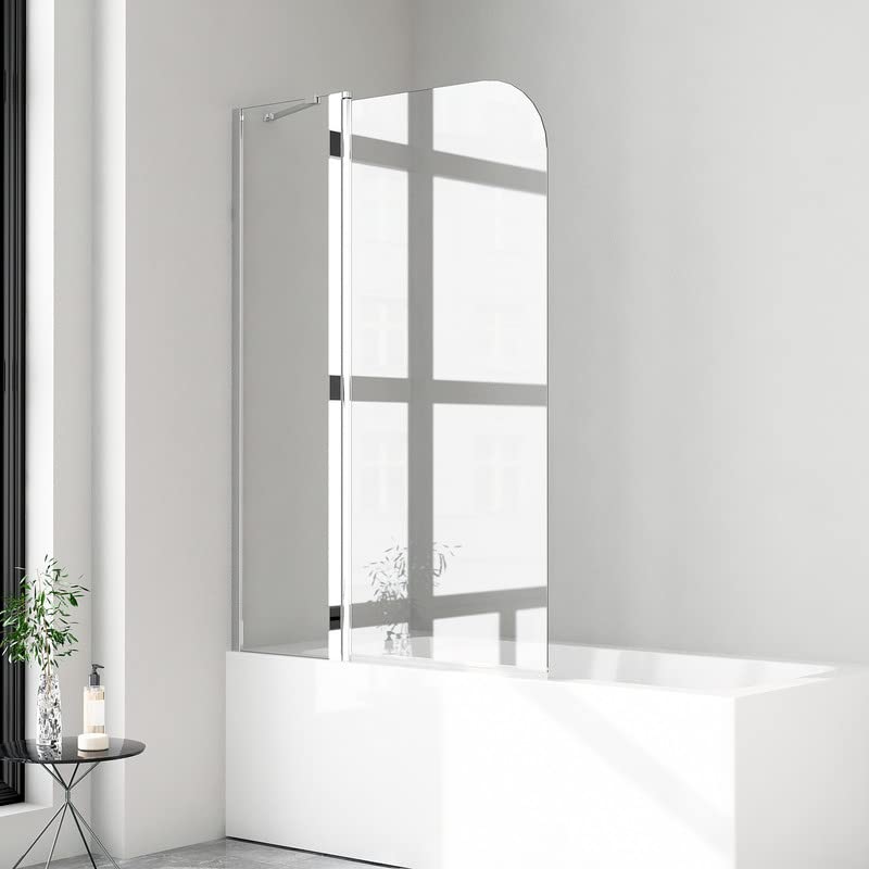 Boromal Duschwand für badewanne 90x140cm 2-teilig Drehtür Duschwand für Badewanne, 6mm Nano Glas Duschwand Badewannenaufsatz Duschtrennwand Duschabtrennung