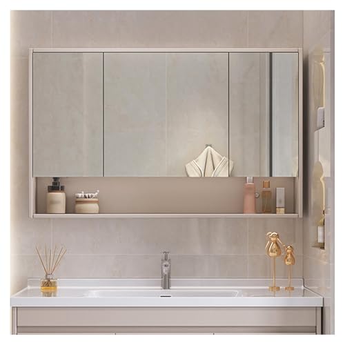 ZHENGQIAN Spiegelschrank bad,led spiegelschrank,Energiesparend Badspiegel Wandspiegel,mit Beleuchtung,LED Spiegel mit Uhr Touch Beschlagfrei,Wasserdicht(A,2-L88xW70cm/L34.6xW27.5IN)