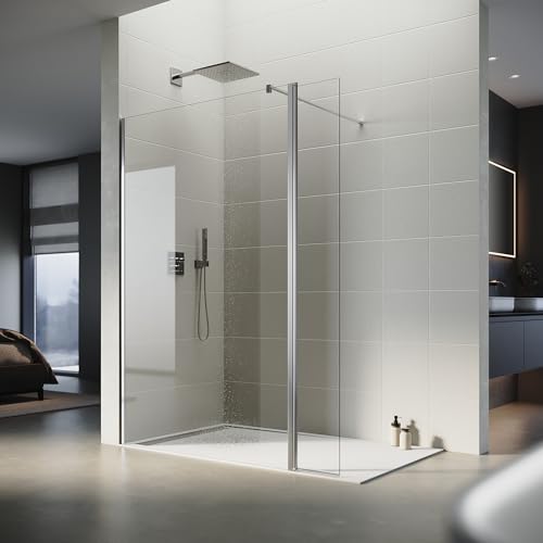 SONNI Duschwand 90x200 cm Walk in Dusche mit 30cm Seitenteil Duschtrennwand 8mm Easy-clean Nano Glas Duschabtrennung