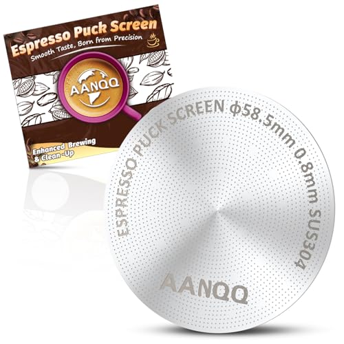 AANQQ Espresso Puck Sieb: 53,3 mm Espresso-Filtersieb 0,8 mm Dicke – Metall-Untere Duschwand für Espresso 54 mm Siebträger-Filterkorb (58,5 mm)