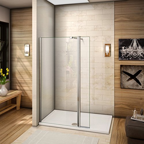 100x200cm Walkin Duschkabine Duschabtrennung 8mm Nano-glas Duschwand Dusche mit kleine Seitenwand 30cm