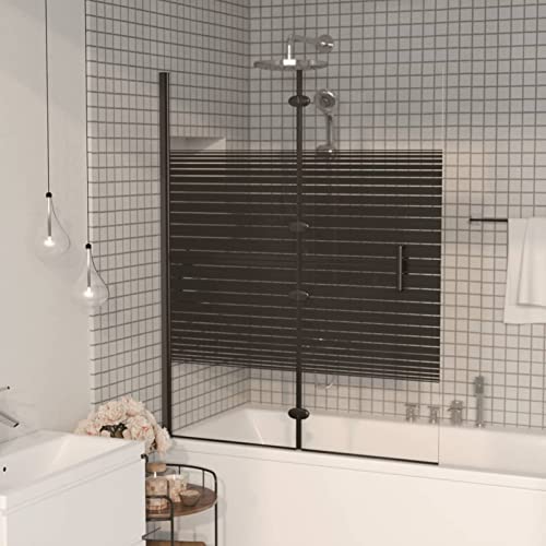 Faltbare Duschkabine ESG 120x140 cm Schwarz, ZEYUAN Duschwand, Dusche Komplett, Duschabtrennung, Duschtür, Duschabtrennung Badewanne