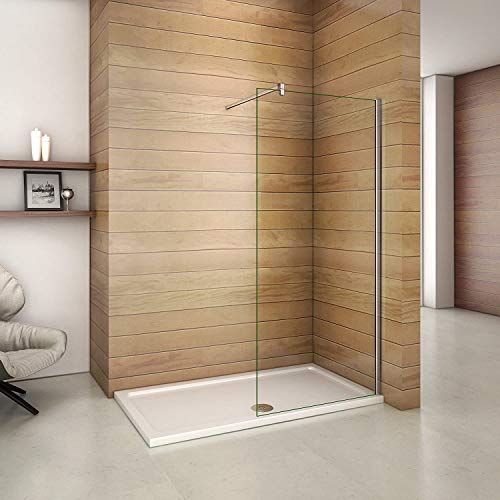 Walk in Duschwand 66x185cm Duschtrennwand 6mm Easy-clean Nano Glas mit Stabilisierungsstange