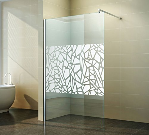 Duschwand Glas 10mm Sicherheitsglas - Begehbare Duschabtrennung Glaswand Easy Clean Nano Beschichtung - Walk - Duschwand 140 x 200 Scherben - ebenerdig - Duschtrennwand mit Edelstahl-Zubehör