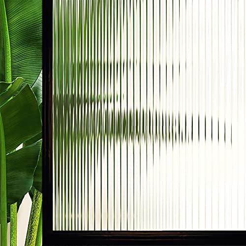 Hoonng Fensterfolie Streifen Blickdicht Selbsthaftend Sichtschutz, Streifen Vertikale 44.5x200CM
