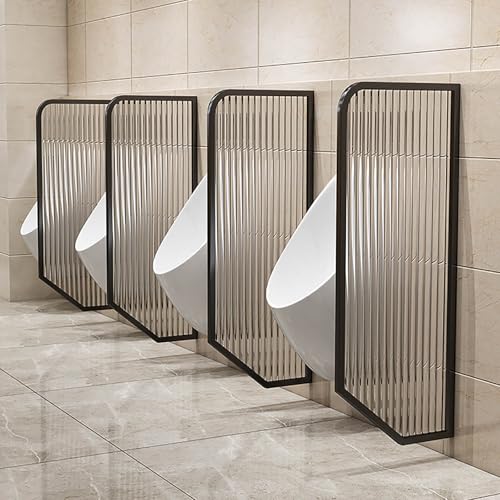 YYDPSHH Wc Urinal Trennwand Toilettentrennwände Herren-Urinal-Sichtschutz Urinal Screens Durchsichtige Glastoilettenabtrennung für Hotel/öffentliche Toilette/Einkaufszentren(Black)