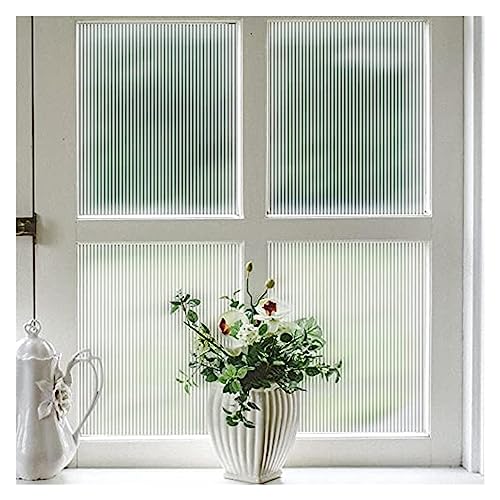 Fensterfolie Selbsthaftend Fensterglas-Sichtschutzfolie aus mattiertem Vinyl, 3D-Aufkleber for Badezimmer und Wohnzimmer, ohne Klebstoff Fensterfolie Blickdicht Selbsthaftend(60x200cm)